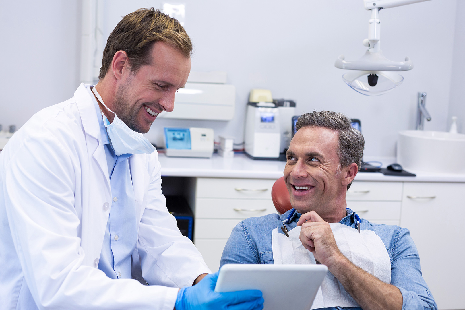 Dentist with patient